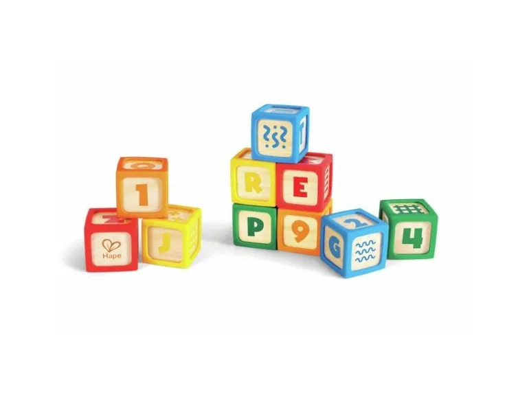 Hape Stapelklötzchen aus Silikon und Holz 10 Stück