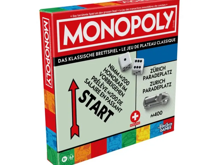 Hasbro Familienspiel Monopoly Classic Refresh Schweizer Edition