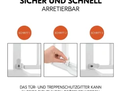 Hauck Türschutzgitter Clear Step Autoclose 2 Weiss 75 cm - 80 cm