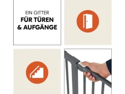 Hauck Türschutzgitter Clear Step Autoclose 2 Grey 75 - 80 cm