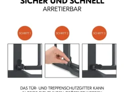 Hauck Türschutzgitter Clear Step Autoclose 2 Grey 75 - 80 cm