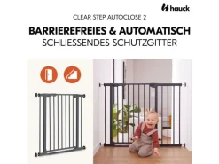 Hauck Türschutzgitter Clear Step Autoclose 2 Grey 75 - 80 cm
