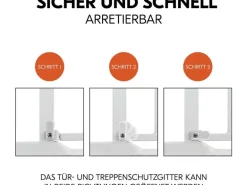 Hauck Türschutzgitter Clear Step 2 Weiss 75 cm - 80 cm