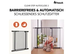 Hauck Türschutzgitter Clear Step Autoclose 2 Schwarz 75 cm - 80 cm