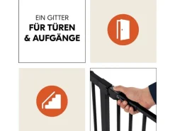 Hauck Türschutzgitter Clear Step Autoclose 2 Schwarz 75 cm - 80 cm