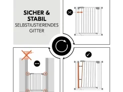Hauck Türschutzgitter Clear Step Autoclose 2 Schwarz 75 cm - 80 cm