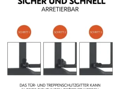 Hauck Türschutzgitter Clear Step 2 Dark Grey 75 cm - 80 cm