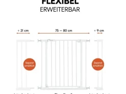 Hauck Türschutzgitter Clear Step 2 Dark Grey 75 cm - 80 cm