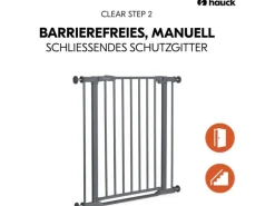 Hauck Türschutzgitter Clear Step 2 Dark Grey 75 cm - 80 cm