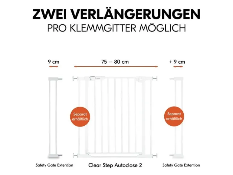 Hauck Verlängerung Türschutzgitter 9 cm Weiss
