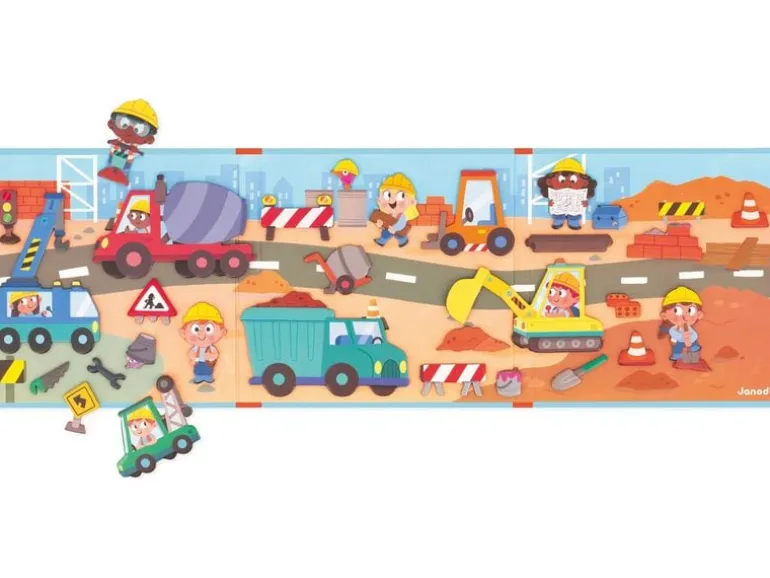 Janod Beschäftigungsspielzeug Magnetistories Baustelle