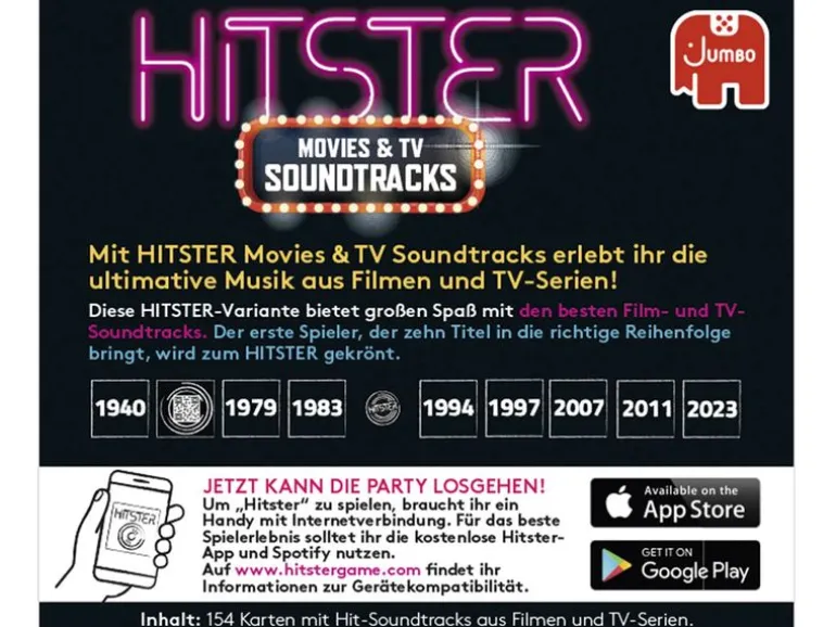 Jumbo Partyspiel Hitster Soundtracks -DE-