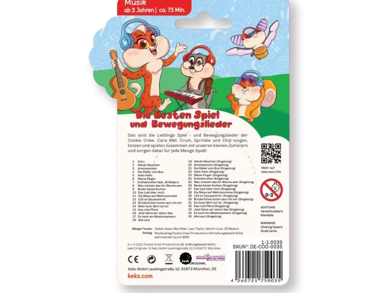 Kekz Audiochip Cookie Crew: Spiel- und Bewegungslieder