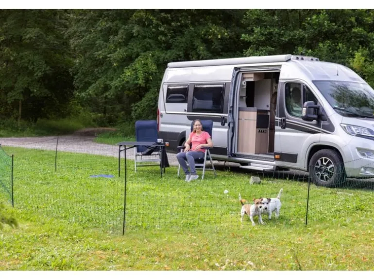 Kerbl Mobiler Hundezaun mit Einzelspitze 20 m, Grün
