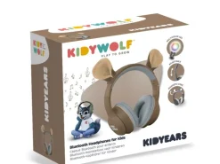 Kidywolf Kopfhörer Bluetooth mit Bärenohren, Braun