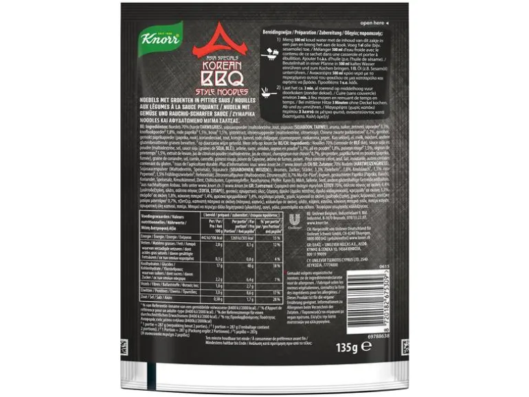 Knorr Fertiggericht Asia Specials Korean BBQ Noodles 2 Portionen