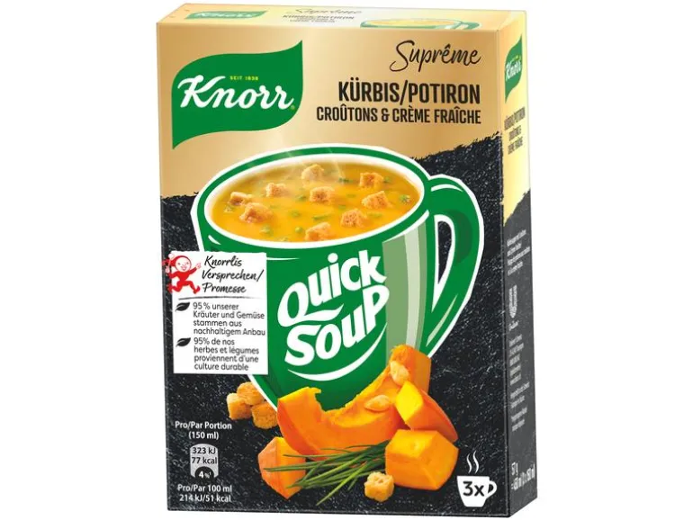 Knorr Quick Soup Kürbis, Croûtons und Crème Fraiche 3 Portionen