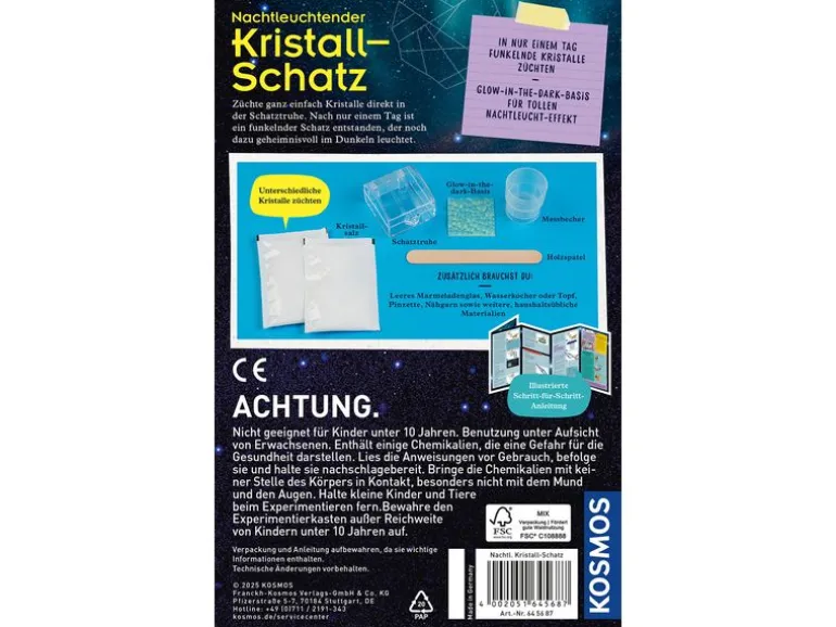 Kosmos Experimentierkasten Nachtleuchtender Kristall-Schatz