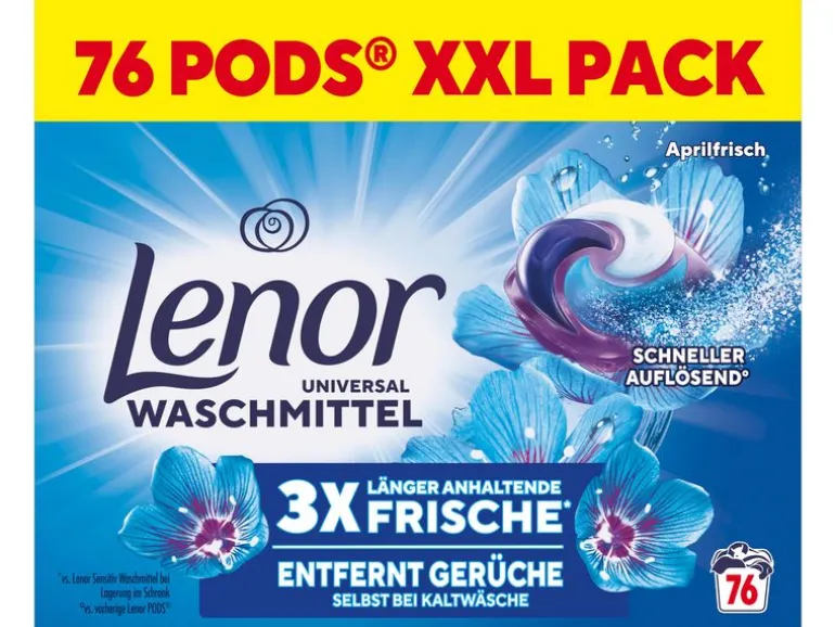Lenor Waschmittel Kapseln All-in-1 Pods Aprilfrisch 76 Stück