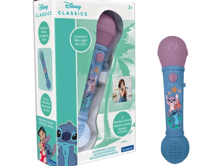 Lexibook Disney Stitch Mikrofon mit Melodien, Licht und Soundeffekte
