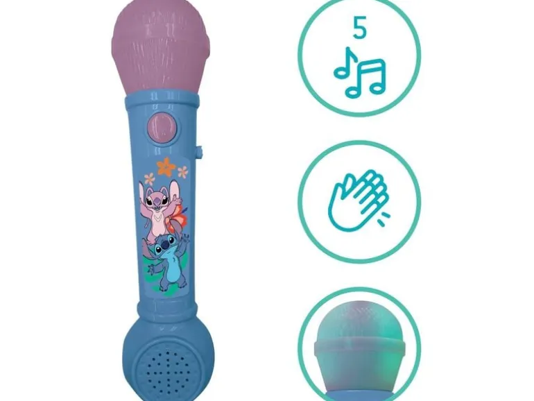 Lexibook Disney Stitch Mikrofon mit Melodien, Licht und Soundeffekte