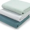 MAKIAN Moltontuch 3-er Set 80 x 80 cm, Grün