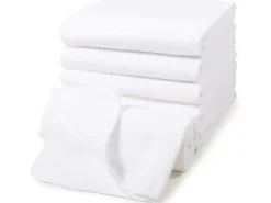 MAKIAN Moltontuch 6-er Set 80 x 80 cm, Weiss