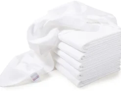 MAKIAN Moltontuch 6-er Set 80 x 80 cm, Weiss