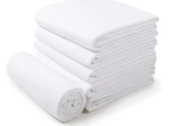 MAKIAN Moltontuch 6-er Set 80 x 80 cm, Weiss