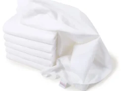MAKIAN Moltontuch 6-er Set 80 x 80 cm, Weiss