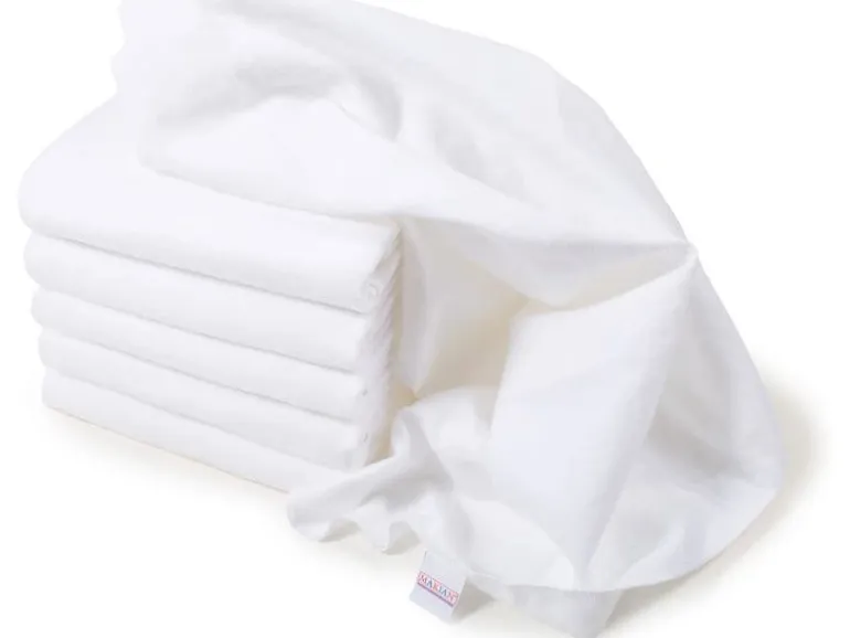 MAKIAN Moltontuch 6-er Set 80 x 80 cm, Weiss