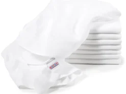 MAKIAN Mulltuch 8-er Set 80 x 80 cm, Weiss