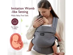 momcozy Babytrage Baumwolle GRA Grau