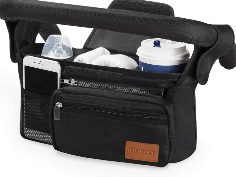 momcozy Kinderwagenorganizer mit Getränkehaltern Schwarz