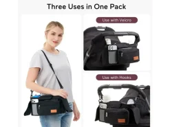 momcozy Kinderwagenorganizer mit Getränkehaltern Schwarz