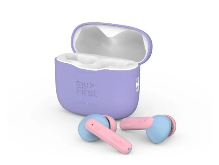 myFirst Kinderkopfhörer CareBuds Violett/Hellblau/Rosa