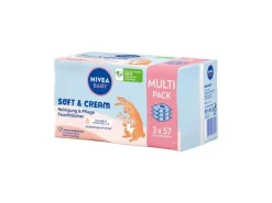 NIVEA BABY Feuchttücher Soft & Cream Trio 3 x 57 Stk.