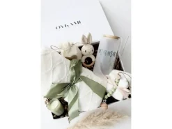 Oykami Mama und Baby Geschenkbox Weisse Decke «Kapstadt» Weiss/Grün