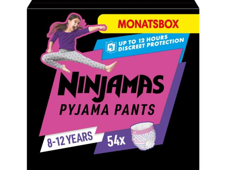 Pampers Nachtwindeln Ninjamas Mädchen 8-12 Jahre, 54 Stk.