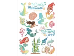 Papierdrachen Tattoo Set Metallic – Meerjungfrauen