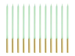 Partydeco Kerze Hellgrün, 14 cm, 12 Stück