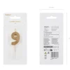 Partydeco PartyDeco Geburtstagskerze Ziffer 9 Gold 1 Stück