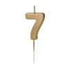 Partydeco PartyDeco Geburtstagskerze Ziffer 7 Gold 1 Stück