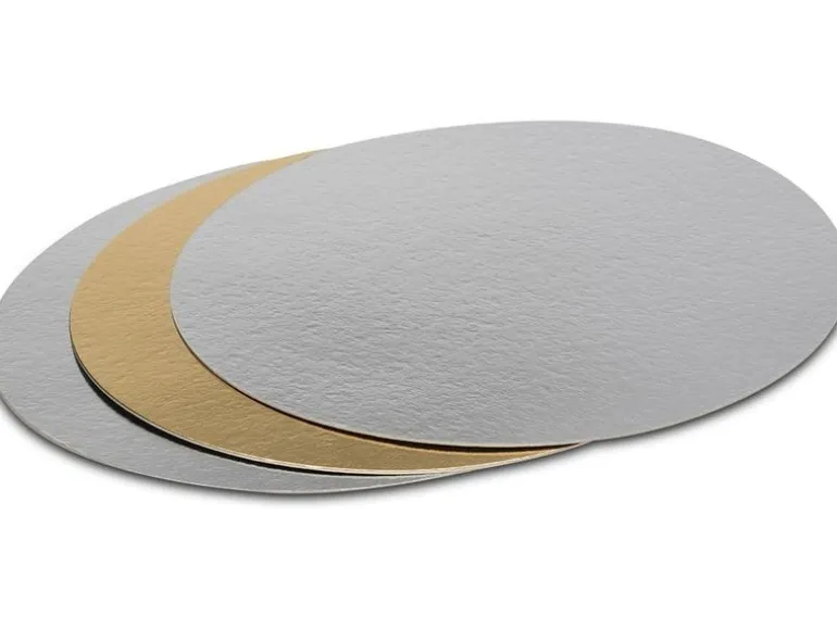 Patisse Tortenunterlage 3 Stück, Gold / Silber