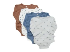 pippi Langarm-Wickelbody 4er Set Blue Mirage Gr. 56