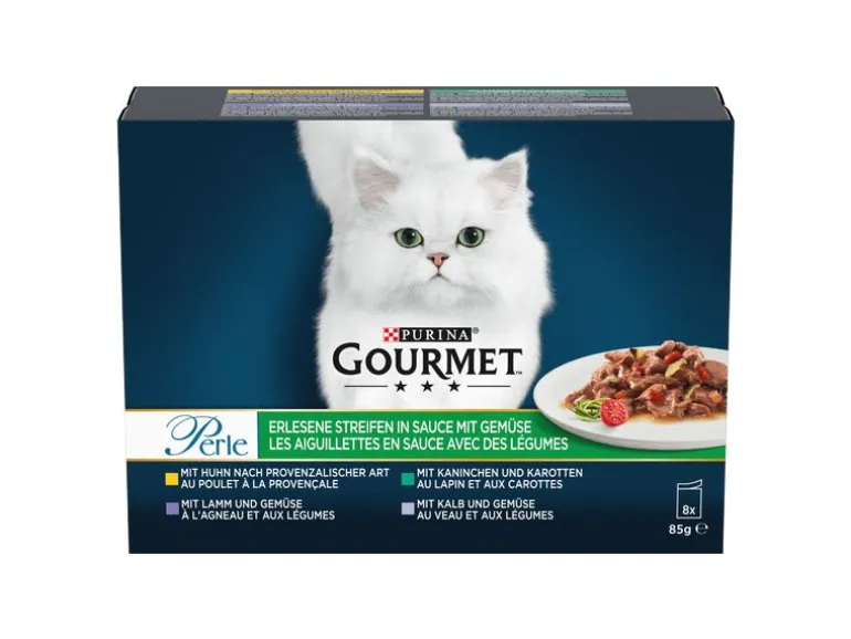 Purina Gourmet Nassfutter Gourmet Perle mit Gemüse, 8 x 85 g