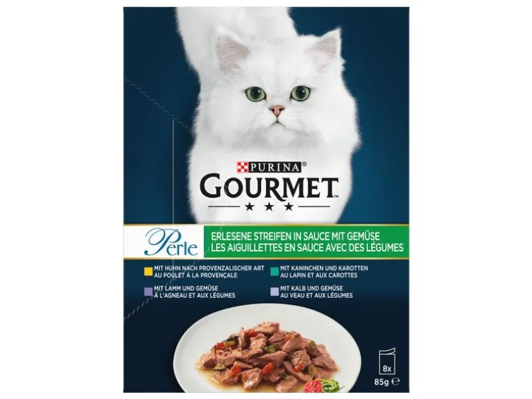 Purina Gourmet Nassfutter Gourmet Perle mit Gemüse, 8 x 85 g