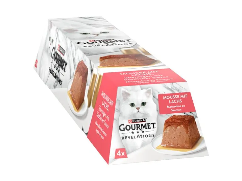 Purina Gourmet Nassfutter Revelations Mousse Lachs mit Sauce 4 x 57 g