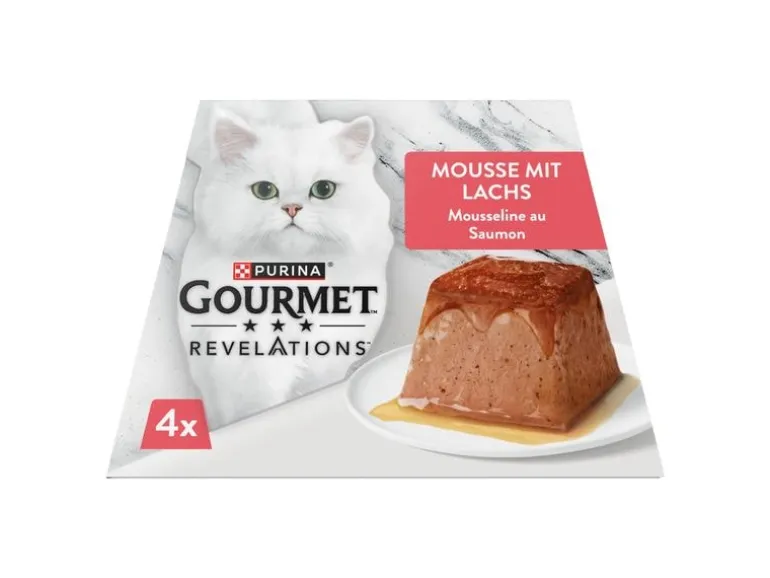 Purina Gourmet Nassfutter Revelations Mousse Lachs mit Sauce 4 x 57 g