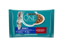 Purina ONE Nassfutter Senior Rind, 4 x 85 g